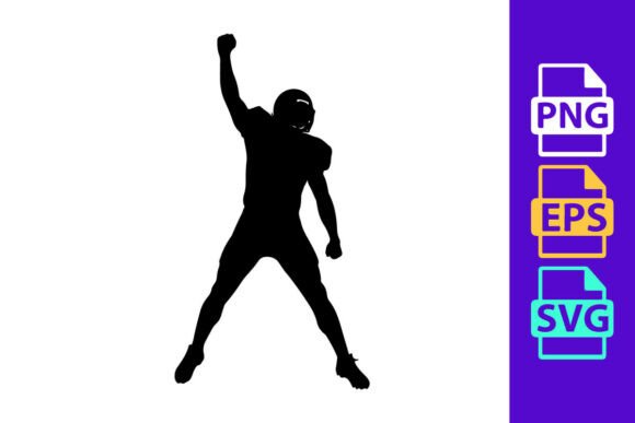 A Black Silhouette of an American Football: Bold Graphic Impact
