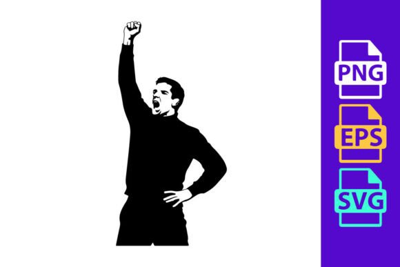 A Man with His Fist Raised in a Gesture: Bold Energy for Your Projects