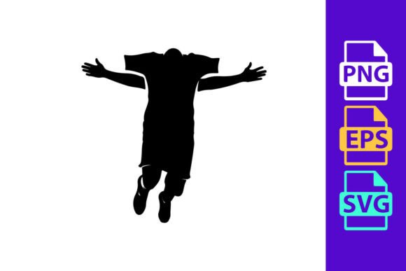 A Silhouette of a Man in a Sports Jersey: Dynamic Vector Art