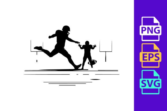 American Football Player Kicking Ball Si: Dynamic Motion in Design
