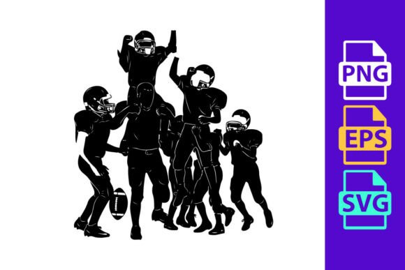 American Football Players Celebrating: Typography for the Win