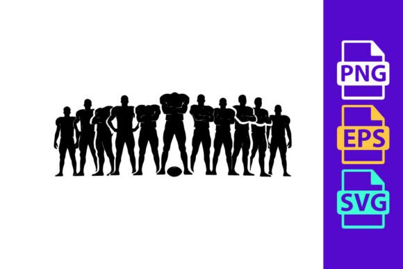 American Football Team Silhouettes: Bold Vector Art for Dynamic Designs