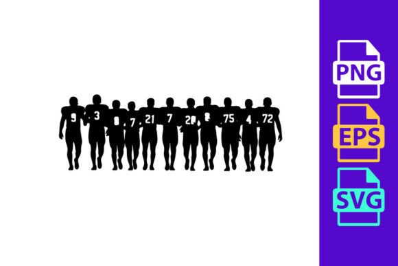 American Football Team Silhouettes: Dynamic Design Energy