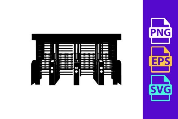 Black and White Building Silhouette: A Designer's Bold Asset