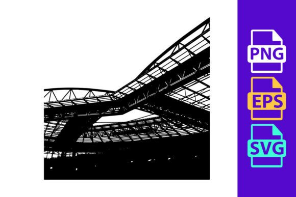Black and White Photograph of a Large Football Silhouette Clipart