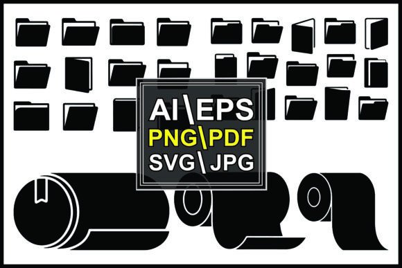 Black Silhouette Folder and Strip: Organize with Cinematic Style