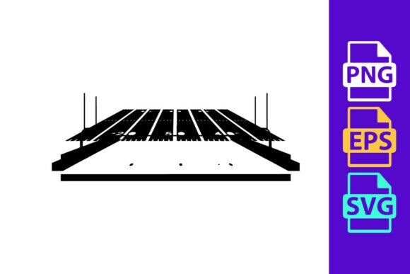 Capturing Gridiron Glory: The American Football Field with Goalposts Design
