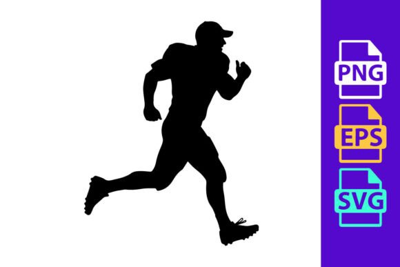 Capturing Motion: A Black Silhouette of a Man Running in a Design