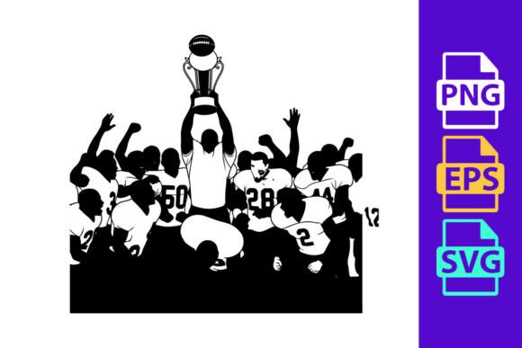 Celebrate Victory: Dynamic Football Silhouettes for Your Designs