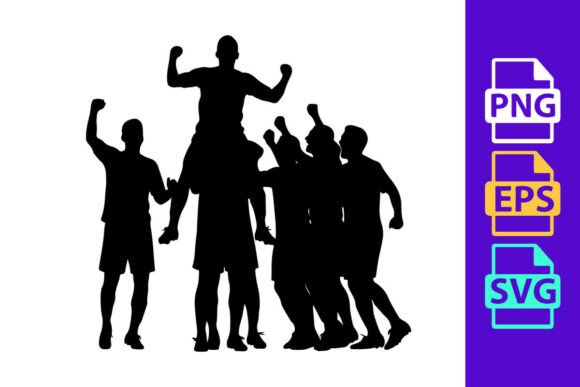 Celebrate with Energy: The Dynamic Football Silhouette Clipart