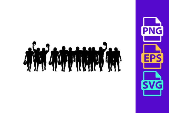 Dynamic Design with A Group of People Silhouettes Standing T