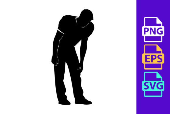 Dynamic Motion: The Silhouette of a Man Clutching His Knee in Action