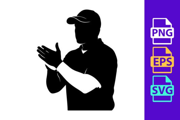 Dynamic Motion: The Silhouette of a Man Wearing a Cap and Cl