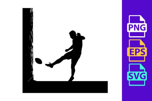 Dynamic Motion: The Silhouette of a Person Kicking an American Football