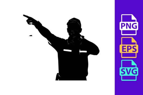 Police Officer Directing with Authority: Commanding Visual Impact
