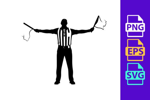Referee Signaling a Foul or Stoppage in Football: Dynamic Clipart for Designers