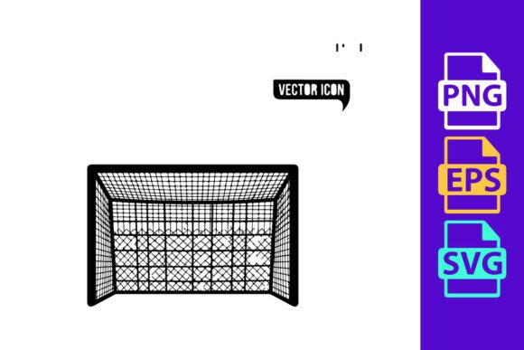 Soccer Goal Net Illustration: A Dynamic Clipart for Designers