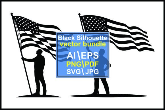 Using Silhouettes of Men Holding American Flag in Your Projects