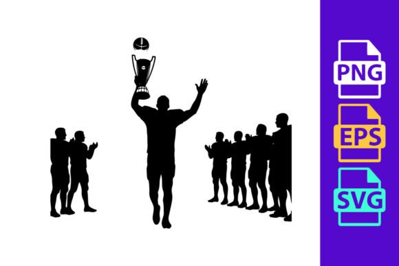 Victorious Team Captain Holding Champion: A Dynamic Design Asset